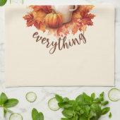 カボチャのスパイスオールデイズ – ラテ&紅葉 キッチンタオル (折り畳み)