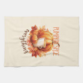 カボチャのスパイスオールデイズ – ラテ&紅葉 キッチンタオル (横)