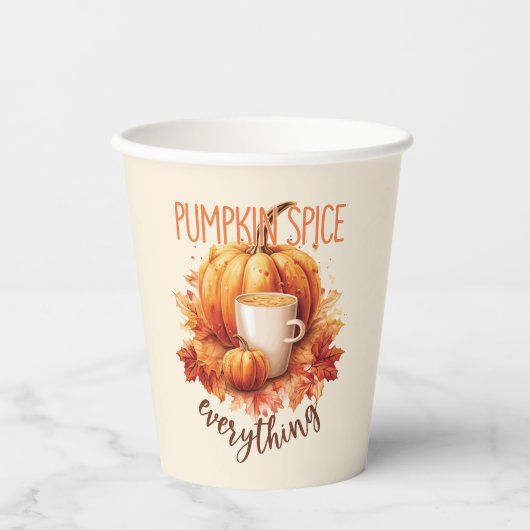 カボチャのスパイスオールデイズ – ラテ&紅葉 紙コップ (正面)