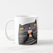 カボチャのスパイスキャットサンクスギビング秋デコール コーヒーマグカップ (左)