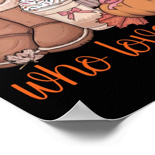 カボチャのスパイスコケットを愛する秋だけの女の子 ポスター (角)