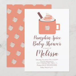 カボチャのスパイスコーヒーキャンプファイヤーマグカップ秋ベビーシャワー 招待状