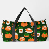 カボチャのスパイスコーヒードダークグリーン ダッフルバッグ (裏面)