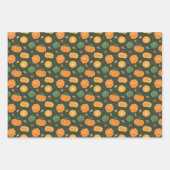 カボチャのスパイスサンクスギビングハロウィンオレンジラップ ラッピングペーパーシート (正面)