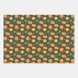 カボチャのスパイスサンクスギビングハロウィンオレンジラップ ラッピングペーパーシート