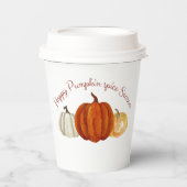 カボチャのスパイスシーズンかわいいカボチャ秋の恋人 紙コップ (正面)
