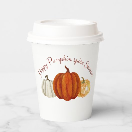 カボチャのスパイスシーズンかわいいカボチャ秋の恋人 紙コップ (正面)