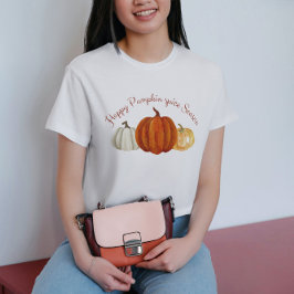 カボチャのスパイスシーズンかわいいカボチャ秋の恋人 Tシャツ