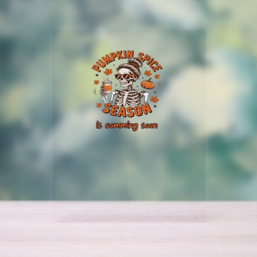 カボチャのスパイスシーズンが間もなくハロウィーンファールを始める アクリルサイン (ニュートラル)