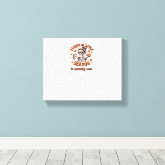 カボチャのスパイスシーズンが間もなくハロウィーンファールを始める キャンバスプリント (インサイチュ (ウッドフロア))