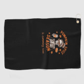 カボチャのスパイスシーズンが間もなくハロウィーンファールを始める ゴルフタオル (横)