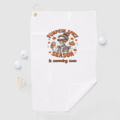 カボチャのスパイスシーズンが間もなくハロウィーンファールを始める ゴルフタオル (インサイチュ)