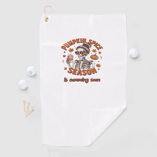カボチャのスパイスシーズンが間もなくハロウィーンファールを始める ゴルフタオル (インサイチュ)