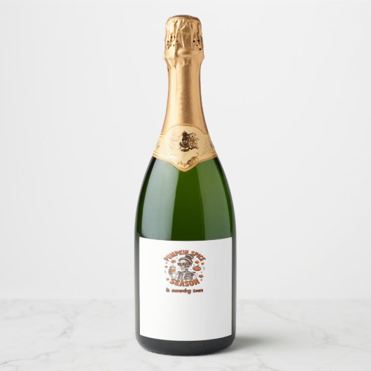 カボチャのスパイスシーズンが間もなくハロウィーンファールを始める スパークリングワインラベル (正面)