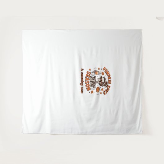 カボチャのスパイスシーズンが間もなくハロウィーンファールを始める タペストリー (正面(横))