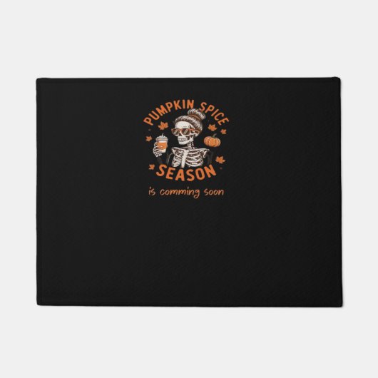 カボチャのスパイスシーズンが間もなくハロウィーンファールを始める ドアマット (正面)