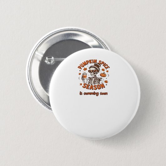 カボチャのスパイスシーズンが間もなくハロウィーンファールを始める 缶バッジ (正面&裏面)