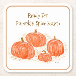 カボチャのスパイスシーズンの水の色カボチャのための準備 スクエアペーパーコースター