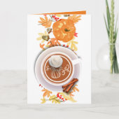 カボチャのスパイスシーズングリーティングカードに感謝する カード (正面)
