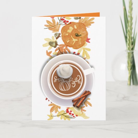 カボチャのスパイスシーズングリーティングカードに感謝する カード (正面)