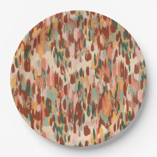 カボチャのスパイスパターン ペーパープレート (正面)