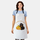 カボチャのスパイスビーブ,ハロウィーン,黒猫,カボチャ エプロン (着用した状態)