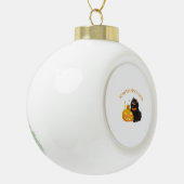 カボチャのスパイスビーブ，ハロウィーン，黒猫，カボチャ セラミックボールオーナメント (左)