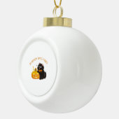 カボチャのスパイスビーブ，ハロウィーン，黒猫，カボチャ セラミックボールオーナメント (右)