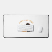 カボチャのスパイスビーブ，ハロウィーン，黒猫，カボチャ デスクマット (キーボード&マウス)