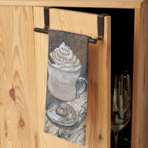 カボチャのスパイスブラウンと金ゴールドキッチンタオル