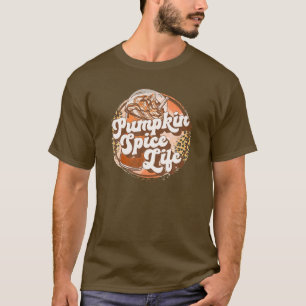カボチャのスパイスライフヒョウのカボチャのチーターコーヒー Tシャツ