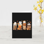 カボチャのスパイスラテの猫好き可愛いAu カード (黄色い花)