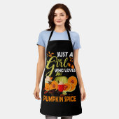 カボチャのスパイス大好きな女の子だけの秋の秋Th エプロン (着用した状態)