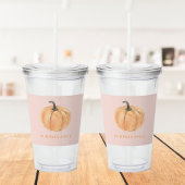 カボチャのスパイス水の色カボチャ|オレンジとピンク アクリルタンブラー