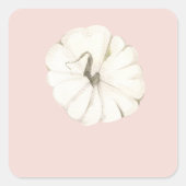 カボチャのスパイス水の色カボチャ|ホワイト&ピンク スクエアシール (正面)