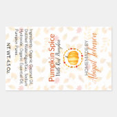 カボチャのスパイス石鹸 |手作り職人 |自家製 長方形シール (正面)