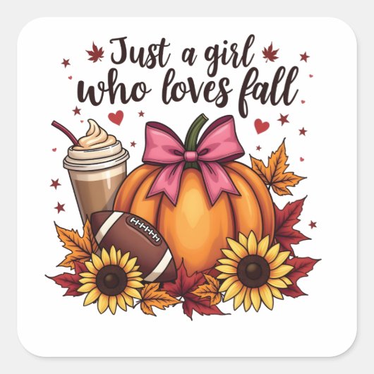 カボチャのスパイス秋が大好きなラテ スクエアシール (正面)