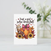 カボチャのスパイス秋が大好きなラテ 案内ポストカード (スタンド正面)