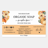 カボチャのスパイス自家製石鹸ラベル長方形 長方形シール (正面)