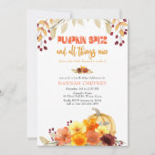 カボチャのスパイス詩の秋の花任意の年齢誕生日 招待状 (正面)