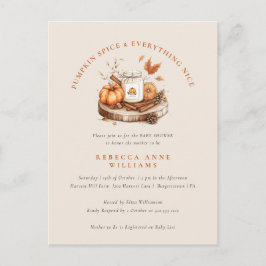 カボチャのスパイス&オールナイス – 秋ベビーシャワー ポストカード