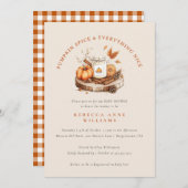 カボチャのスパイス&オールナイス – 秋ベビーシャワー 招待状 (正面/裏面)