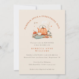 カボチャのスパイス&オールナイス – 秋ベビーシャワー 招待状