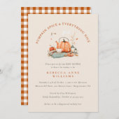 カボチャのスパイス&オールナイス – 秋ベビーシャワー 招待状 (正面/裏面)