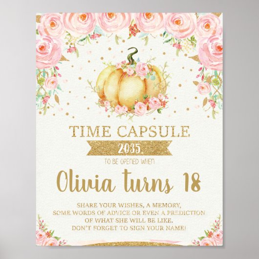 カボチャのタイムカプセルポスターサイン ポスター (正面)