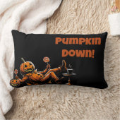 カボチャのダウン – 落下ジャック – O' – ランタンハロウィーン ランバークッション (ブランケット)