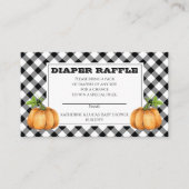 カボチャのチェックのシャワーおむつラッフル囲いカード エンクロージャーカード (正面)