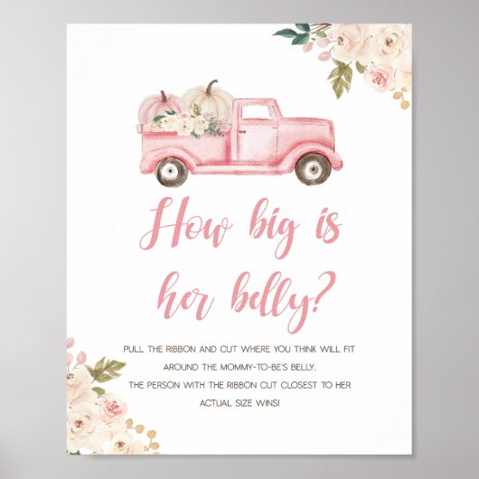 カボチャのトラックのシャワーどのように彼女の腹のサインは大きい ポスター (正面)