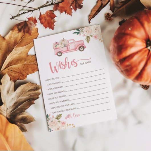 カボチャのトラックの赤ちゃんシャワー希望ベビーカード 招待状