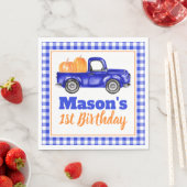 カボチャのトラックカボチャのパッチ – ブルートラック スタンダードランチョンナプキン (インサイチュ)